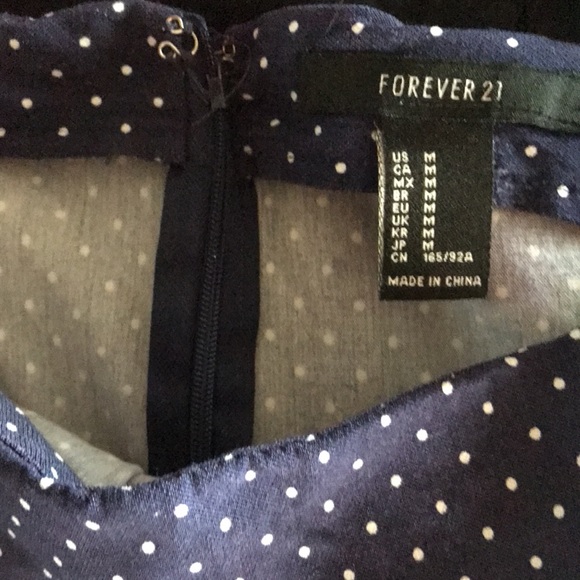 Forever 21 blue with white polka dot mini dress - Picture 8 of 10